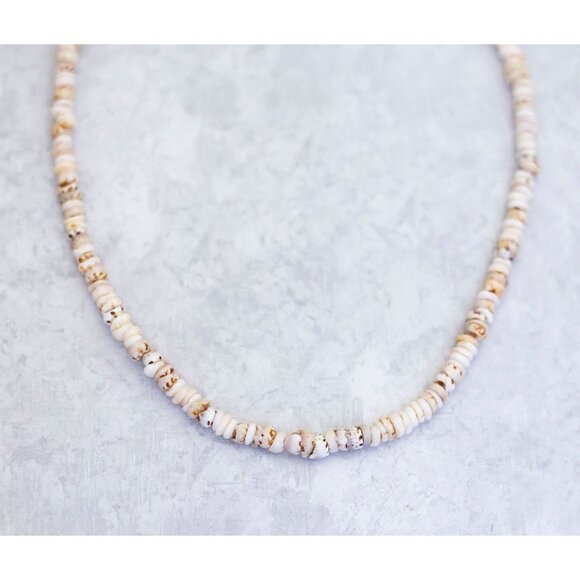 18 inch, Vintage Shell Beaded Bohemian Beach Beaded Necklace - CR1 - Picture 1 of 3
